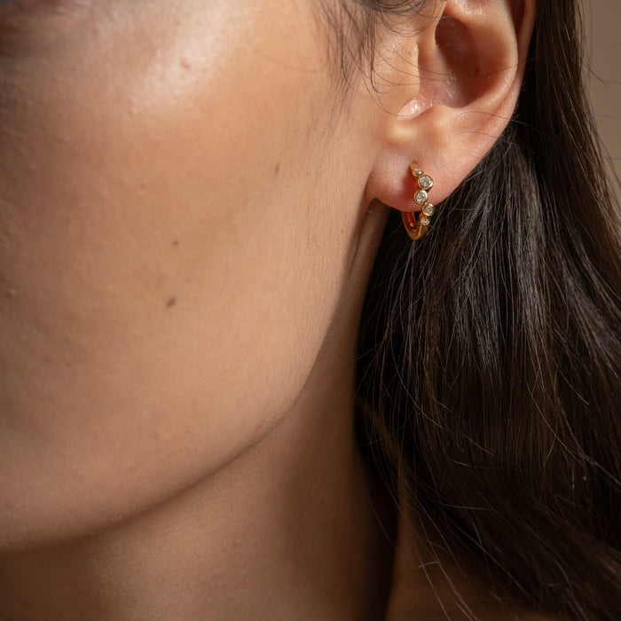 Dower & Hall 14k Diamond Cascade Huggie Hoops - 0.20ct