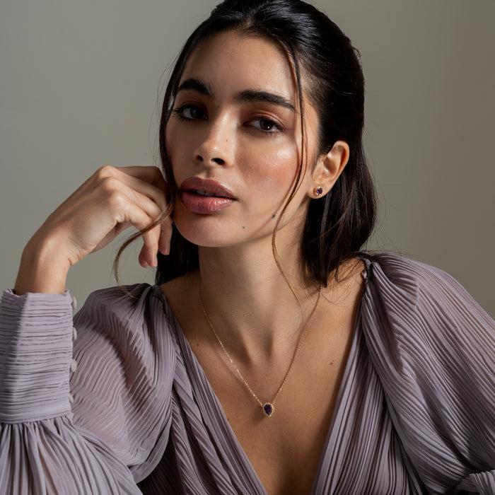 Dower & Hall 14k Gold Anemone Studs With Amethyst