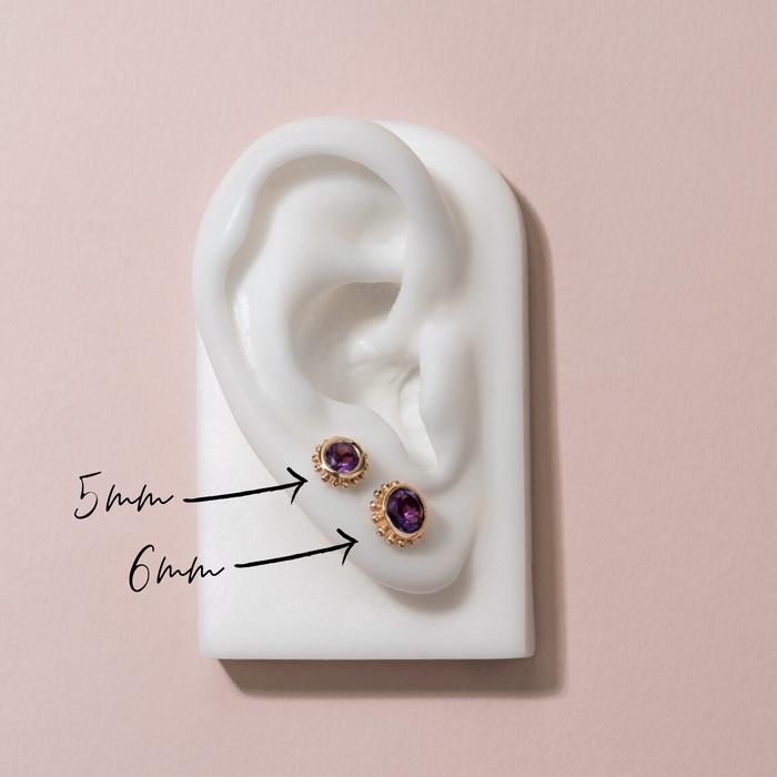 Dower & Hall 14k Gold Anemone Studs With Amethyst