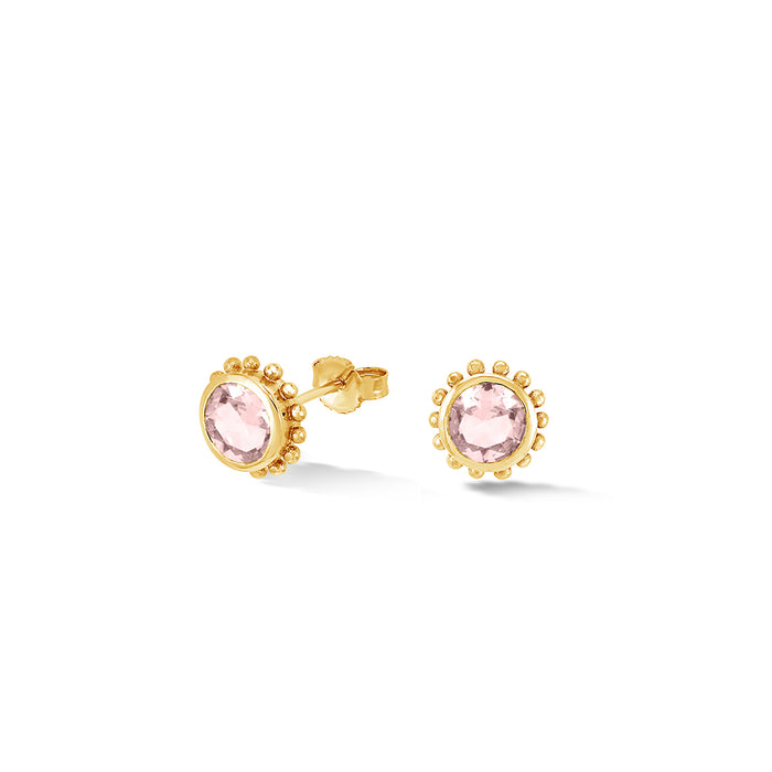 dower & hall 14k Gold Anemone Studs with Morganite