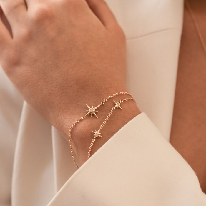 Dower & Hall 14k Gold & Diamond Five Star Bracelet