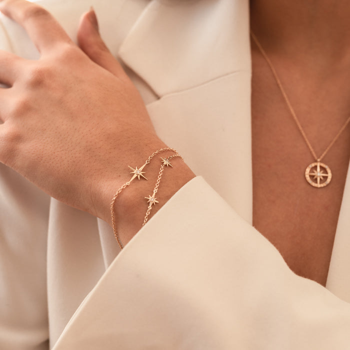 Dower & Hall 14k Gold & Diamond Five Star Bracelet