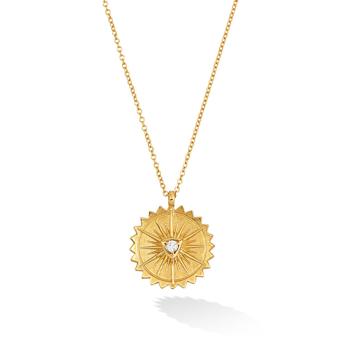 dower & hall 14k Gold & Diamond Sun Pendant