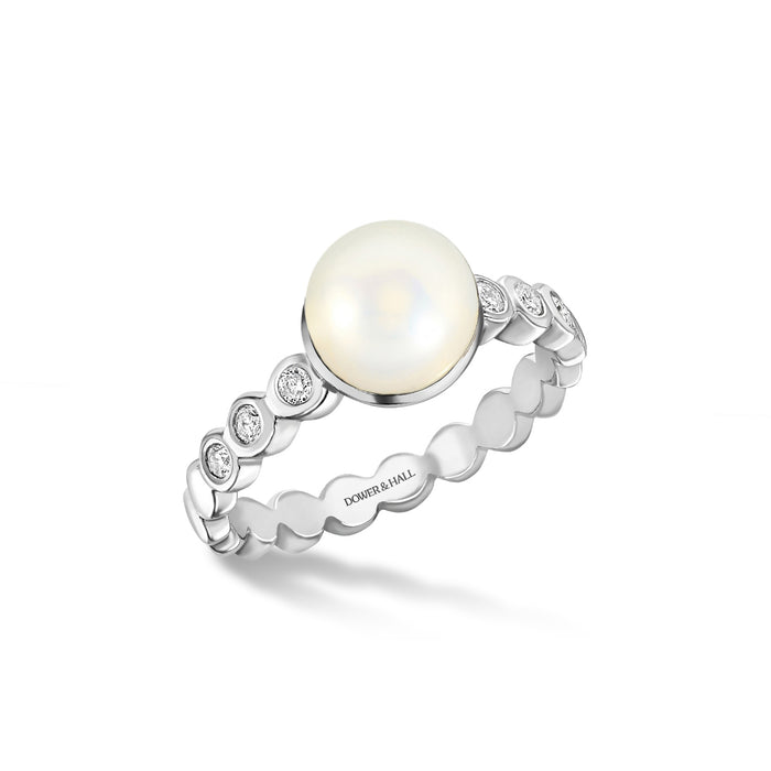 Dower & Hall 14k Gold Solitaire Pearl Dewdrop Ring