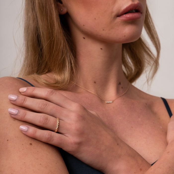 Dower & Hall 14k Gold Twist Narrative Ring