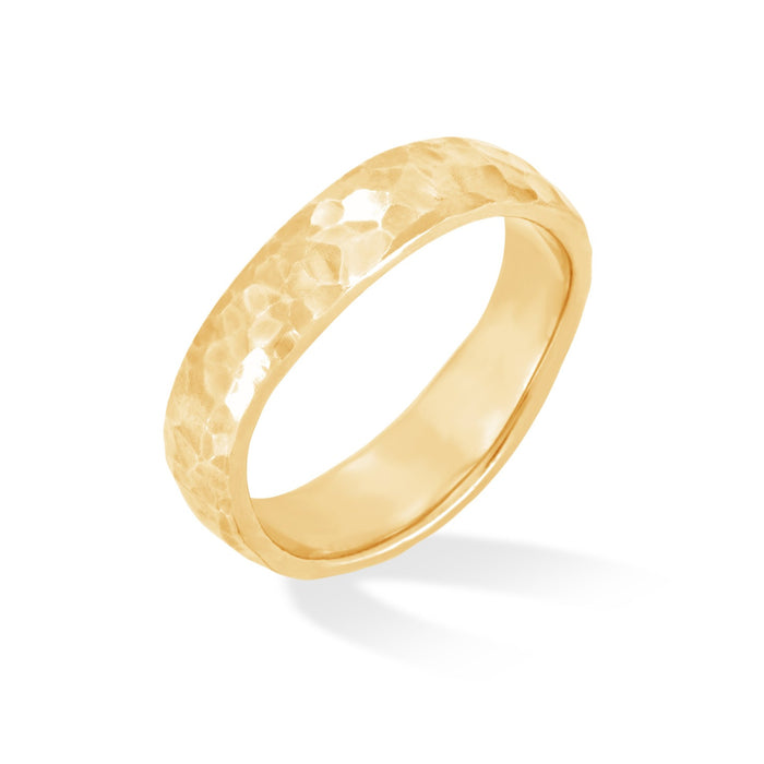 Dower & Hall 14k Gold Undulating Hammered Band Ring