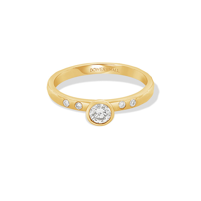 Dower & Hall 14k Hammered Narrative Ring - 0.25ct