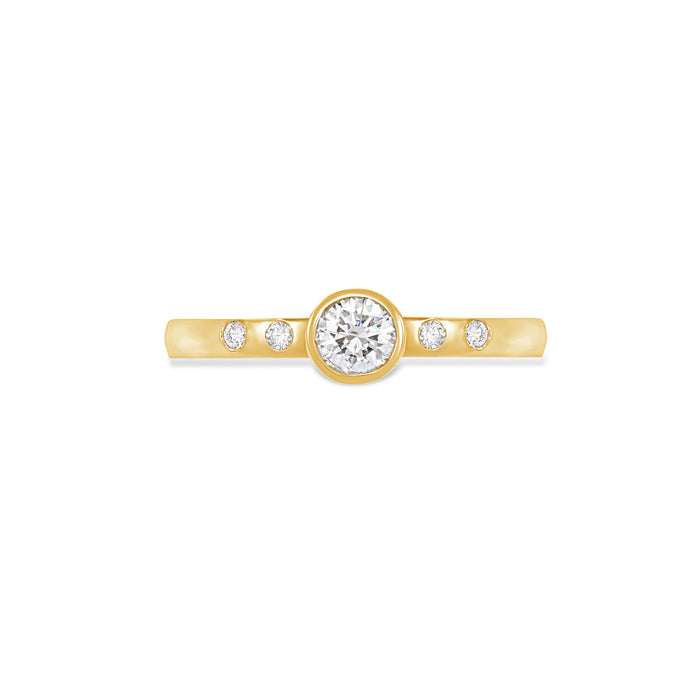 Dower & Hall 14k Hammered Narrative Ring - 0.25ct