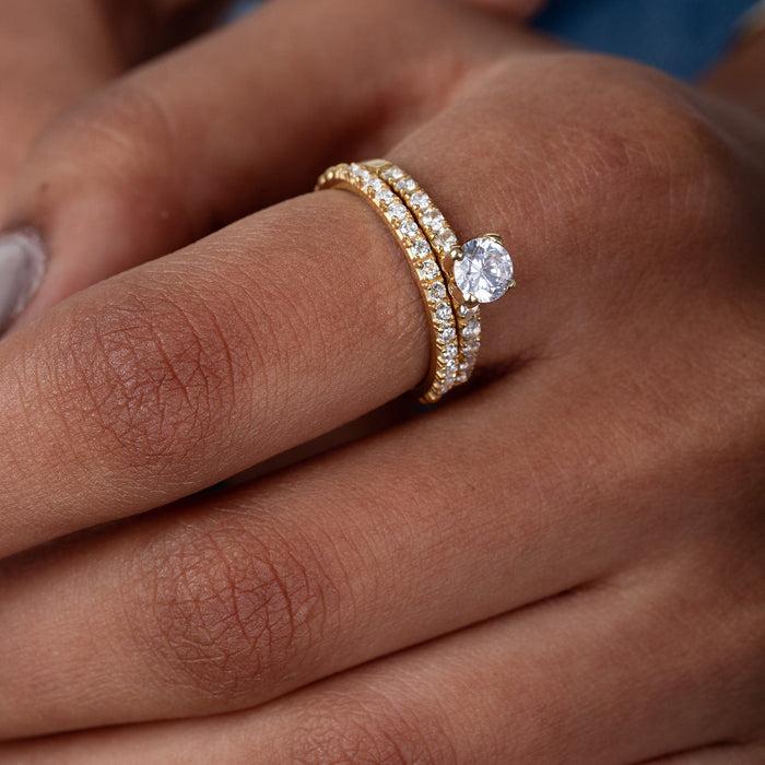 Dower & Hall 14k Lily Narrative Ring Stack