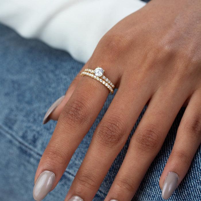 Dower & Hall 14k Lily Narrative Ring Stack