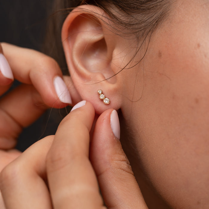 Dower & Hall 14k Stargazer Diamond Trio Studs