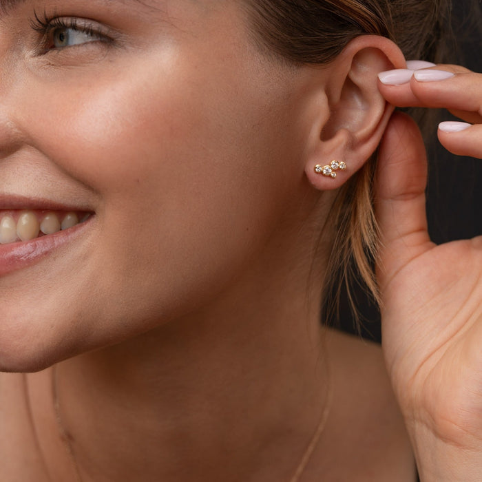 Dower & Hall 14k Stargazer Five Diamond Ear-Studs