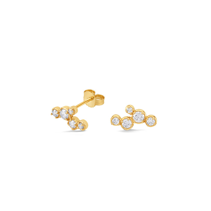 dower & hall 14k Stargazer Five Diamond Ear-Studs