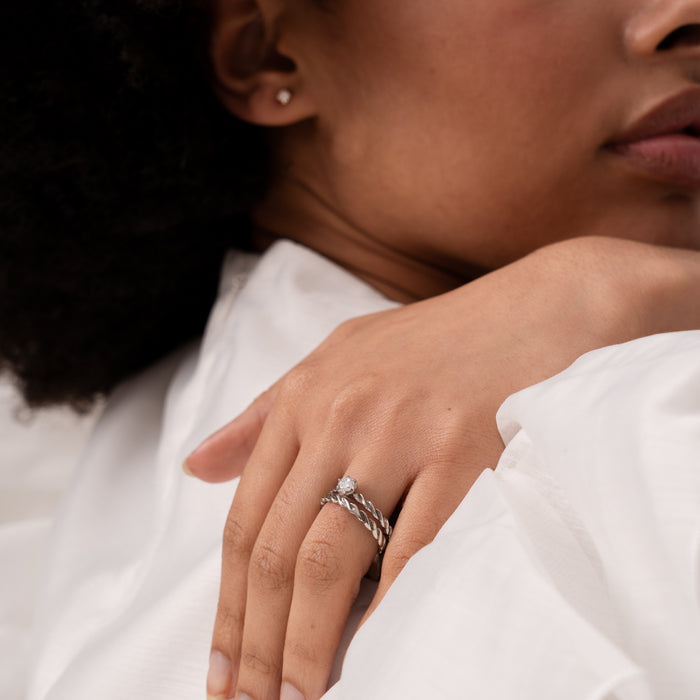 Dower & Hall 14k Twist Narrative Ring Stack