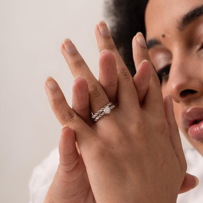 Dower & Hall 14k Twist Narrative Ring Stack