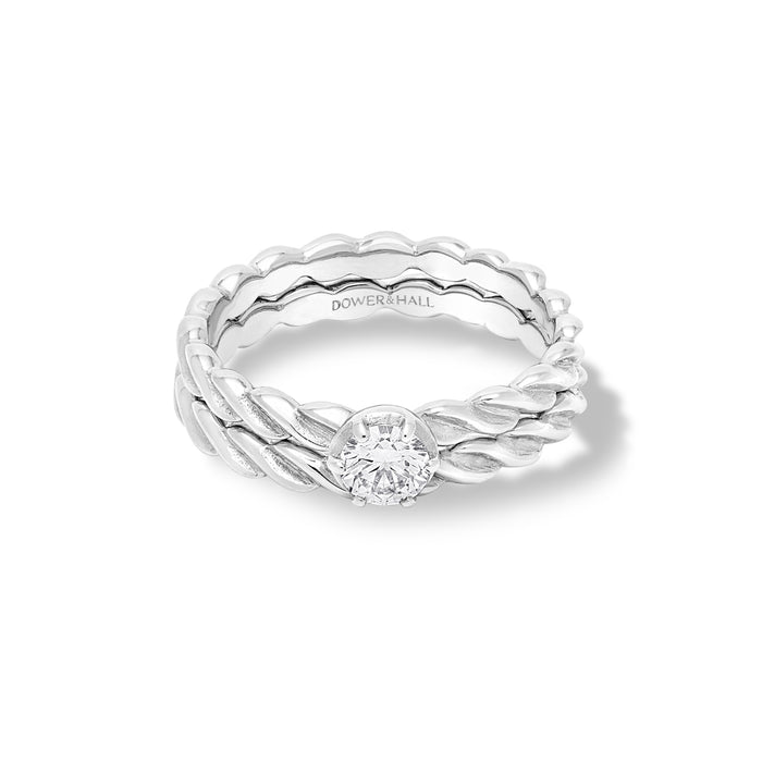 Dower & Hall 14k Twist Narrative Ring Stack