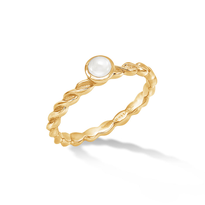 dower & hall 14k Twist Narrative Ring with 4mm Pearl