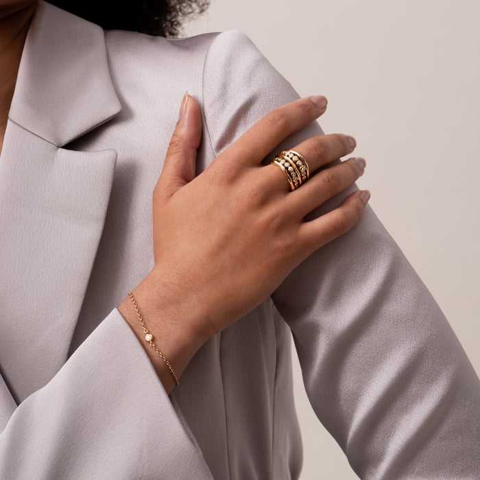 Dower & Hall 18k Diamond Waterfall Ring 0.33ct