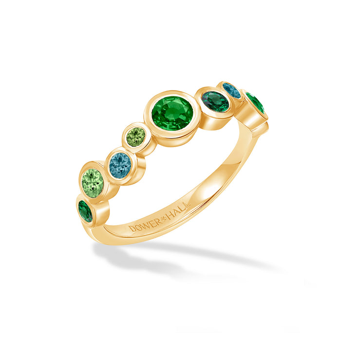 dower & hall 18k Emerald Green Cascade Ring - 0.75ct