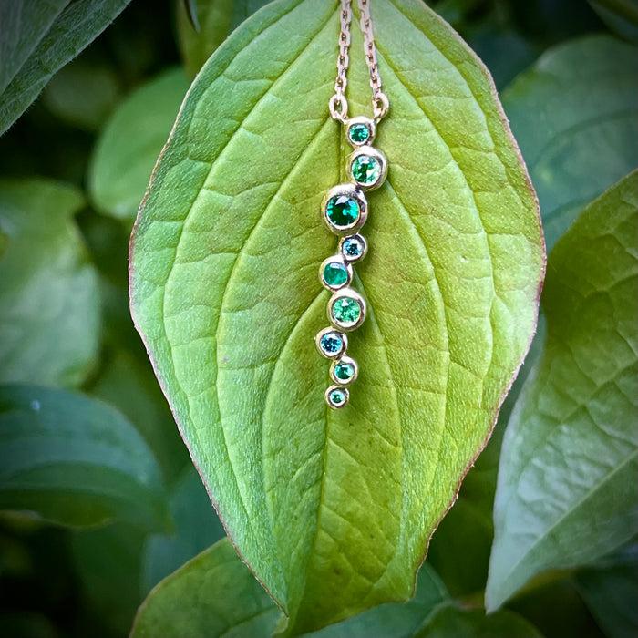 Dower & Hall 18k Emerald Green Long Cascade Pendant