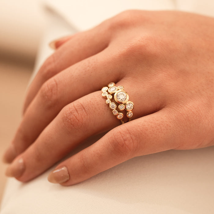 Dower & Hall 18k Gold & Diamond Cascade Cluster Ring