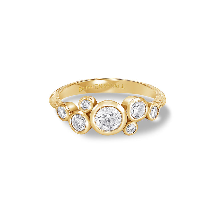 Dower & Hall 18k Gold & Diamond Cascade Cluster Ring