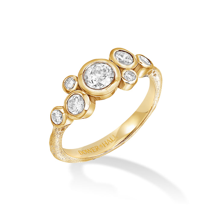 dower & hall 18k Gold & Diamond Cascade Cluster Ring