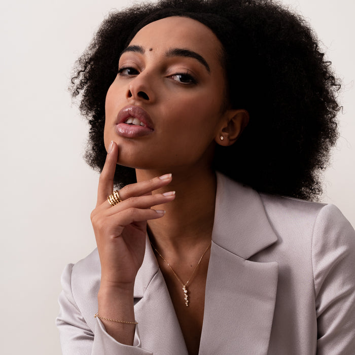 Dower & Hall 18k Gold & Diamond Long Cascade Pendant