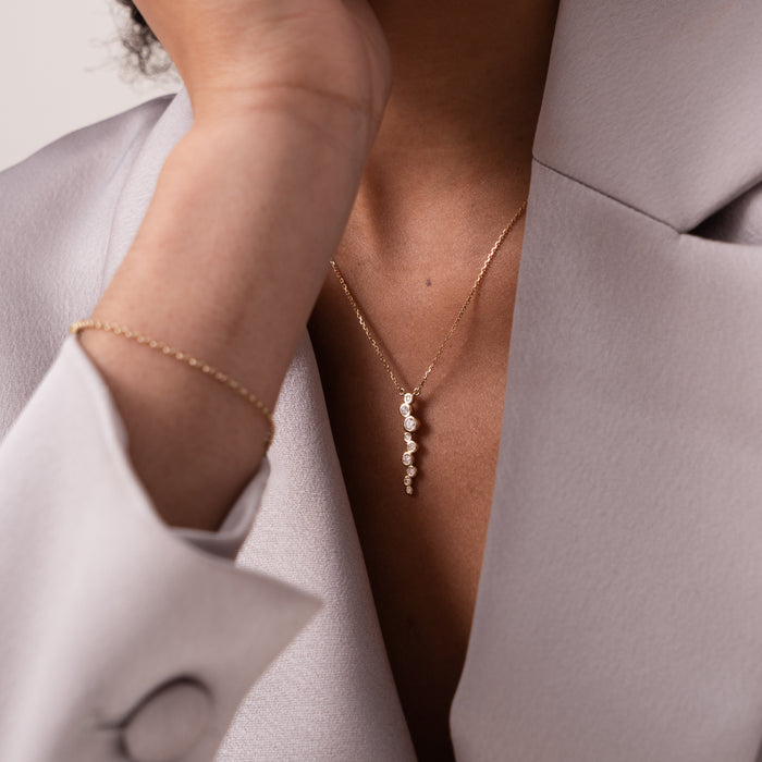 Dower & Hall 18k Gold & Diamond Long Cascade Pendant