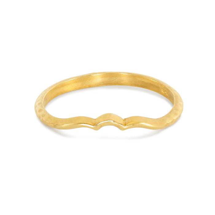 dower & hall 18k Gold Scalloped Wishbone Ring