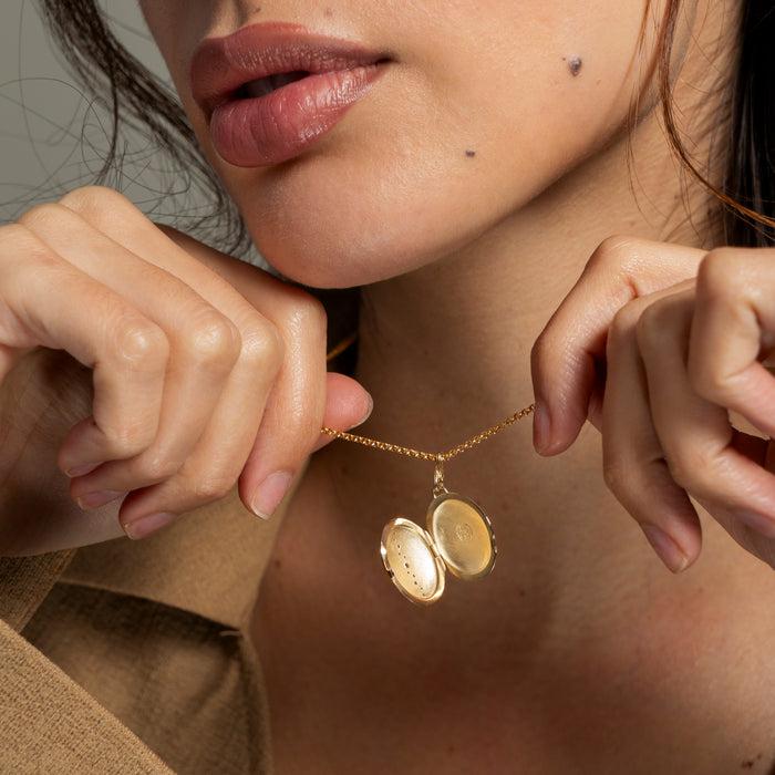 Dower & Hall 18k Oval Lumiere Locket With Diamonds