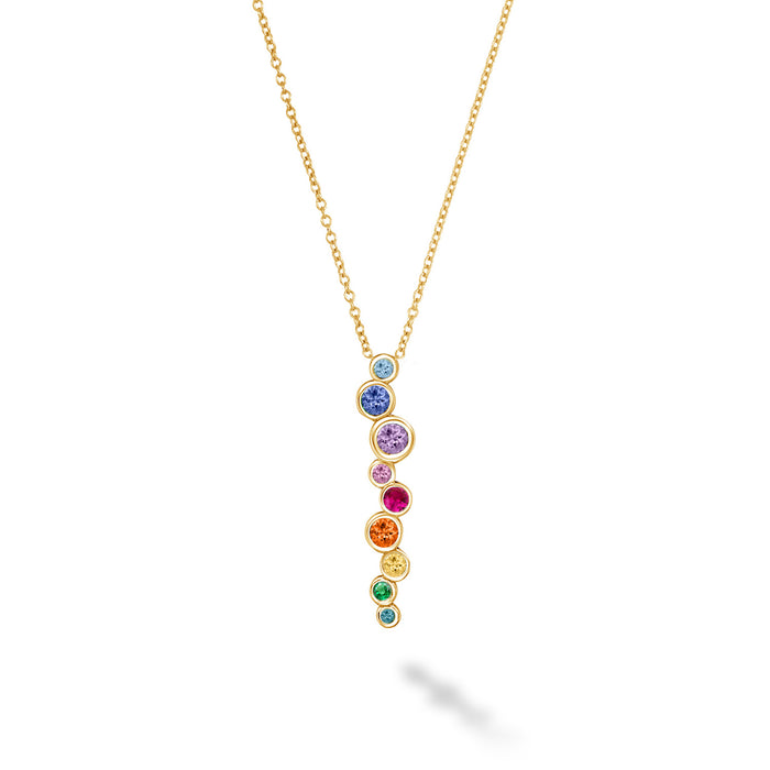 dower & hall 18k Rainbow Long Cascade Pendant