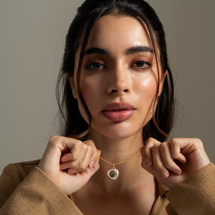 Dower & Hall 18k Round Lumiere Locket With Diamonds