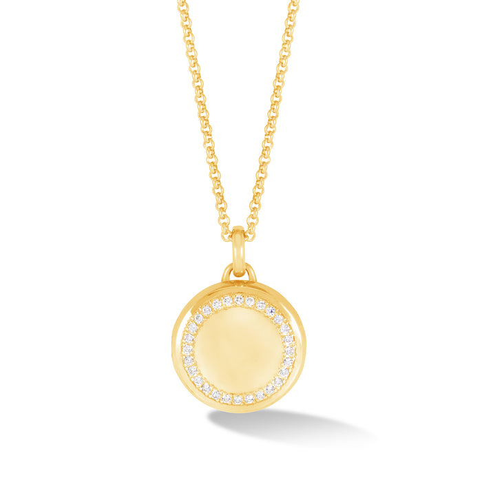 dower & hall 18k Round Lumiere Locket with Diamonds