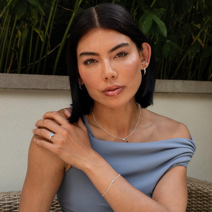 Dower & Hall 3mm Aquamarine Dewdrop Studs