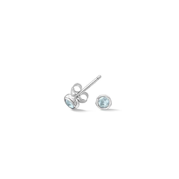dower & hall 3mm Aquamarine Dewdrop Studs