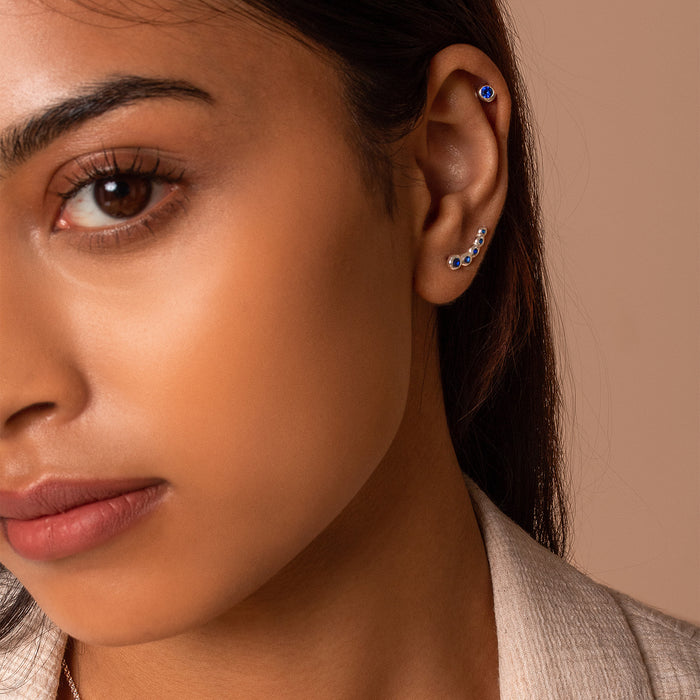 Dower & Hall 3mm Blue Sapphire Dewdrop Studs
