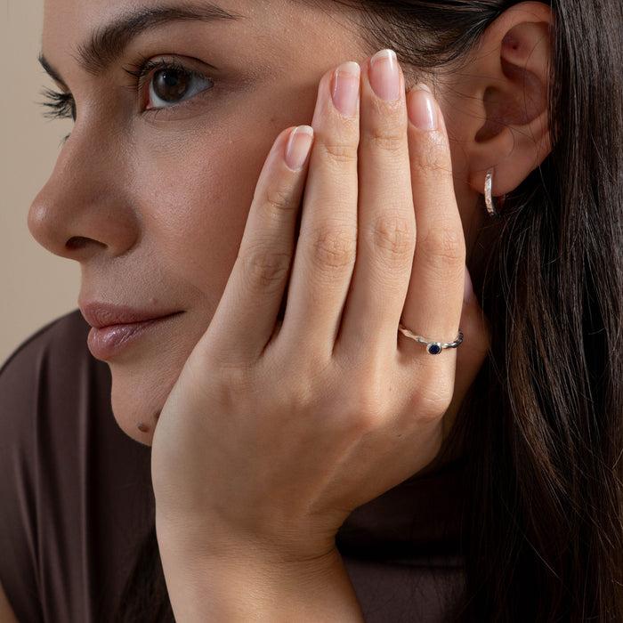 Dower & Hall 3mm Blue Sapphire Wave Twinkle Ring