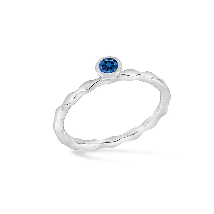 dower & hall 3mm Blue Sapphire Wave Twinkle Ring