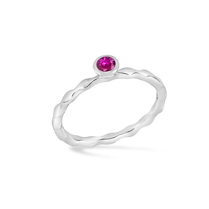 dower & hall 3mm Pink Sapphire Wave Twinkle Ring