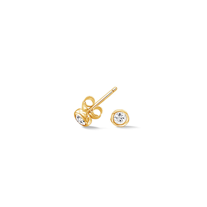 dower & hall 3mm White Sapphire Dewdrop Studs