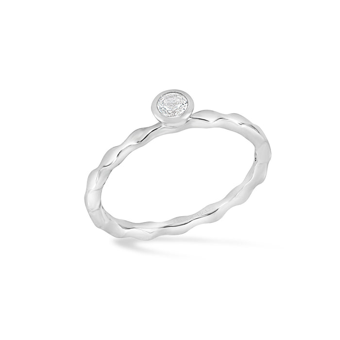 dower & hall 3mm White Sapphire Wave Twinkle Ring