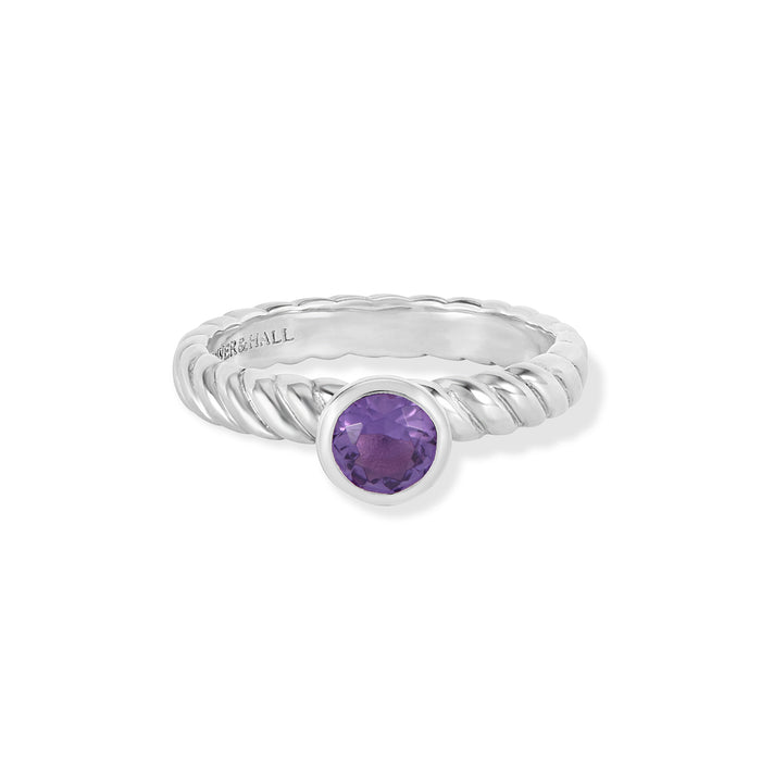 Dower & Hall 5mm Amethyst Twist Twinkle Ring