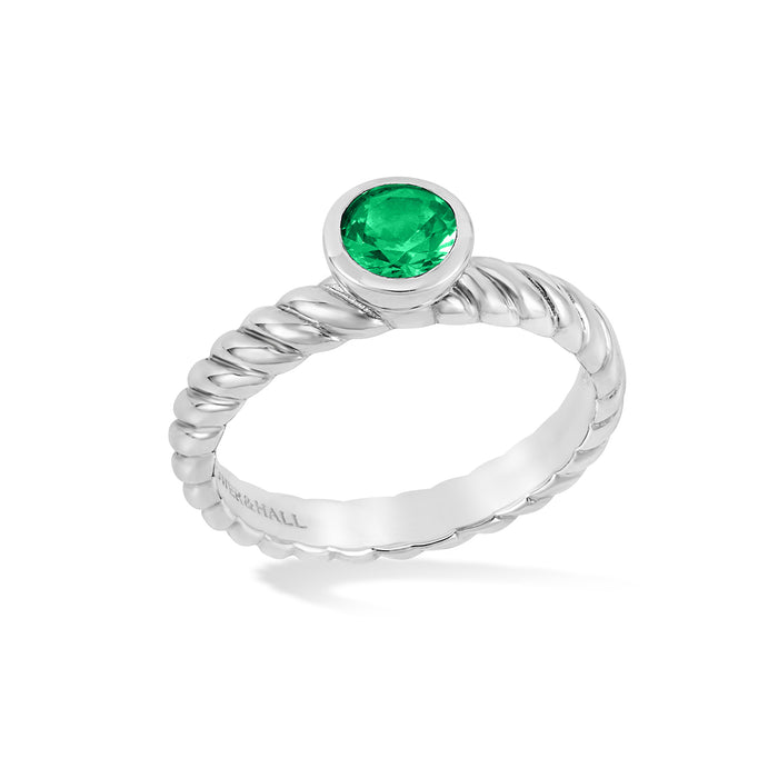 dower & hall 5mm Green Garnet Twist Twinkle Ring