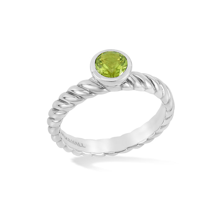 dower & hall 5mm Peridot Twist Twinkle Ring