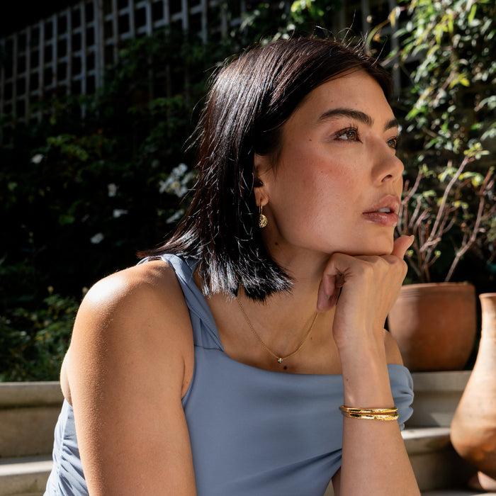 Dower & Hall 6mm Hinged Hammered Nomad Bangle