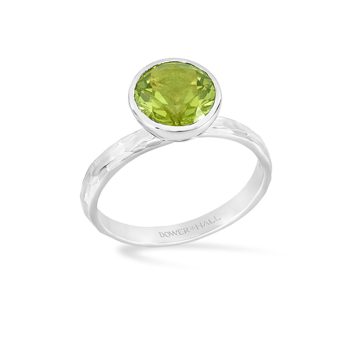 dower & hall 8mm Peridot Hammered Twinkle Ring