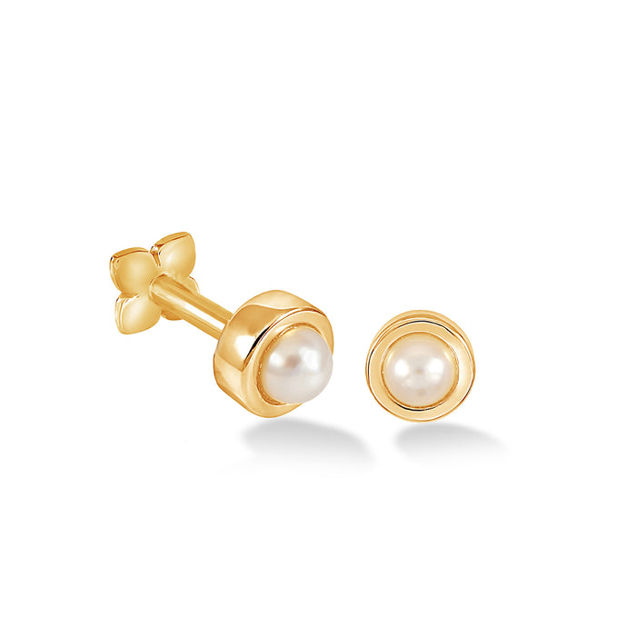 dower & hall 9k 3mm Freshwater Pearl Single Labret