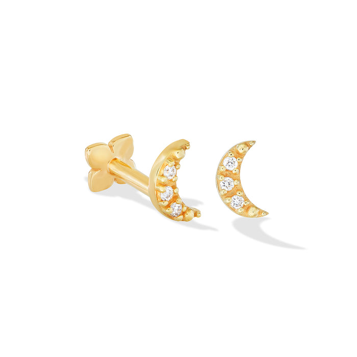 dower & hall 9k Diamond Crescent Single Labret