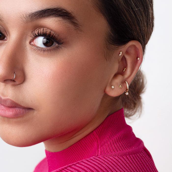 Dower & Hall 9k Diamond Curved Single Labret